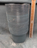 Plastic pots 6", black, package of 25, new